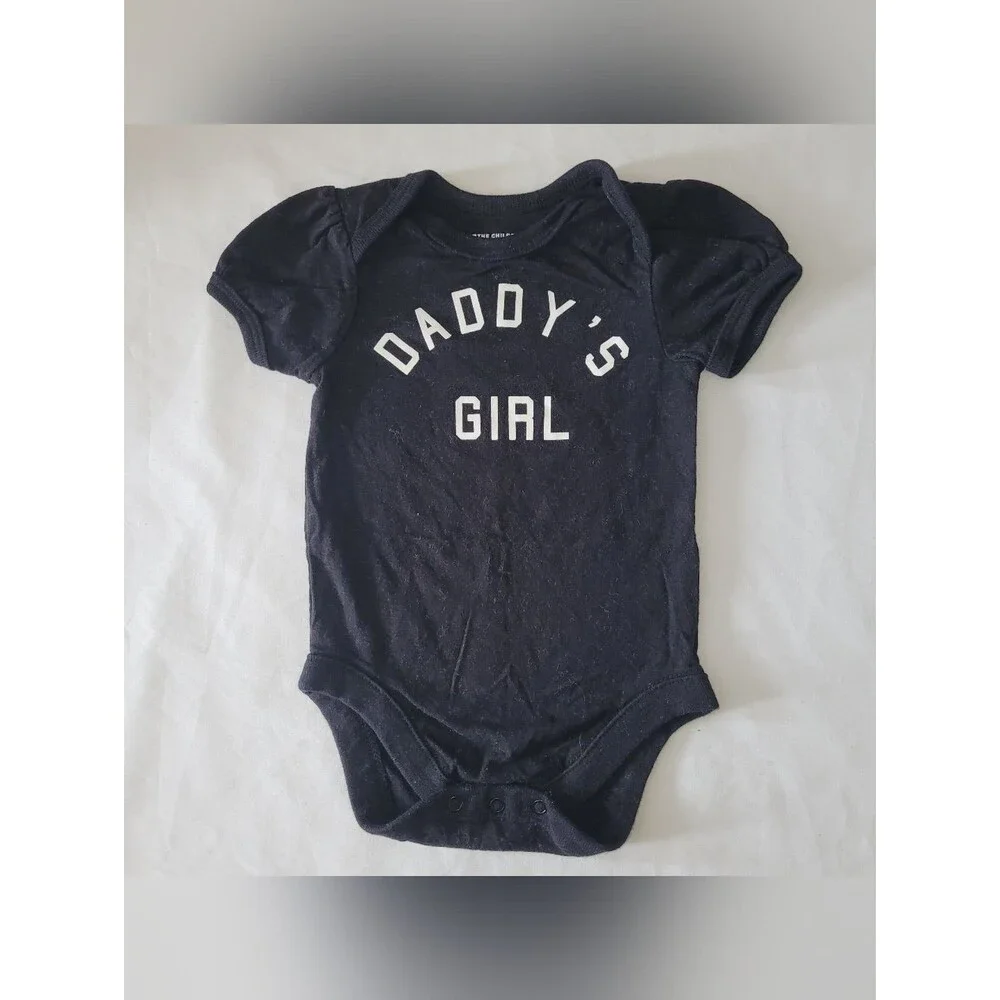 The Children's Place Size 6-9 Months Black Daddy's Girl One-Piece Bodysuit